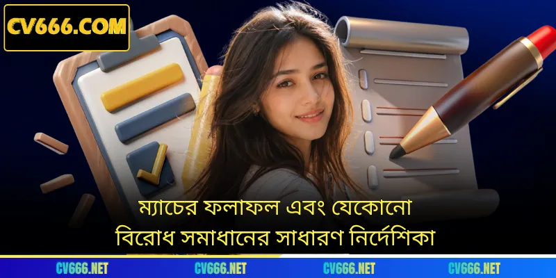 ম্যাচের ফলাফল এবং যেকোনো বিরোধ সমাধানের সাধারণ নির্দেশিকা
